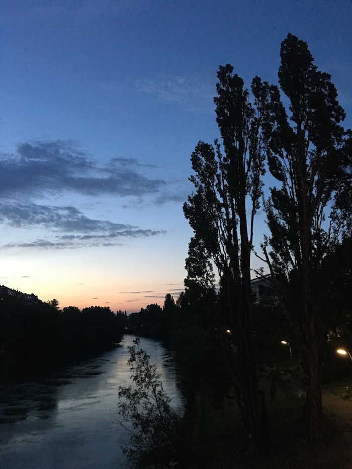 peaceful Danube in the dark